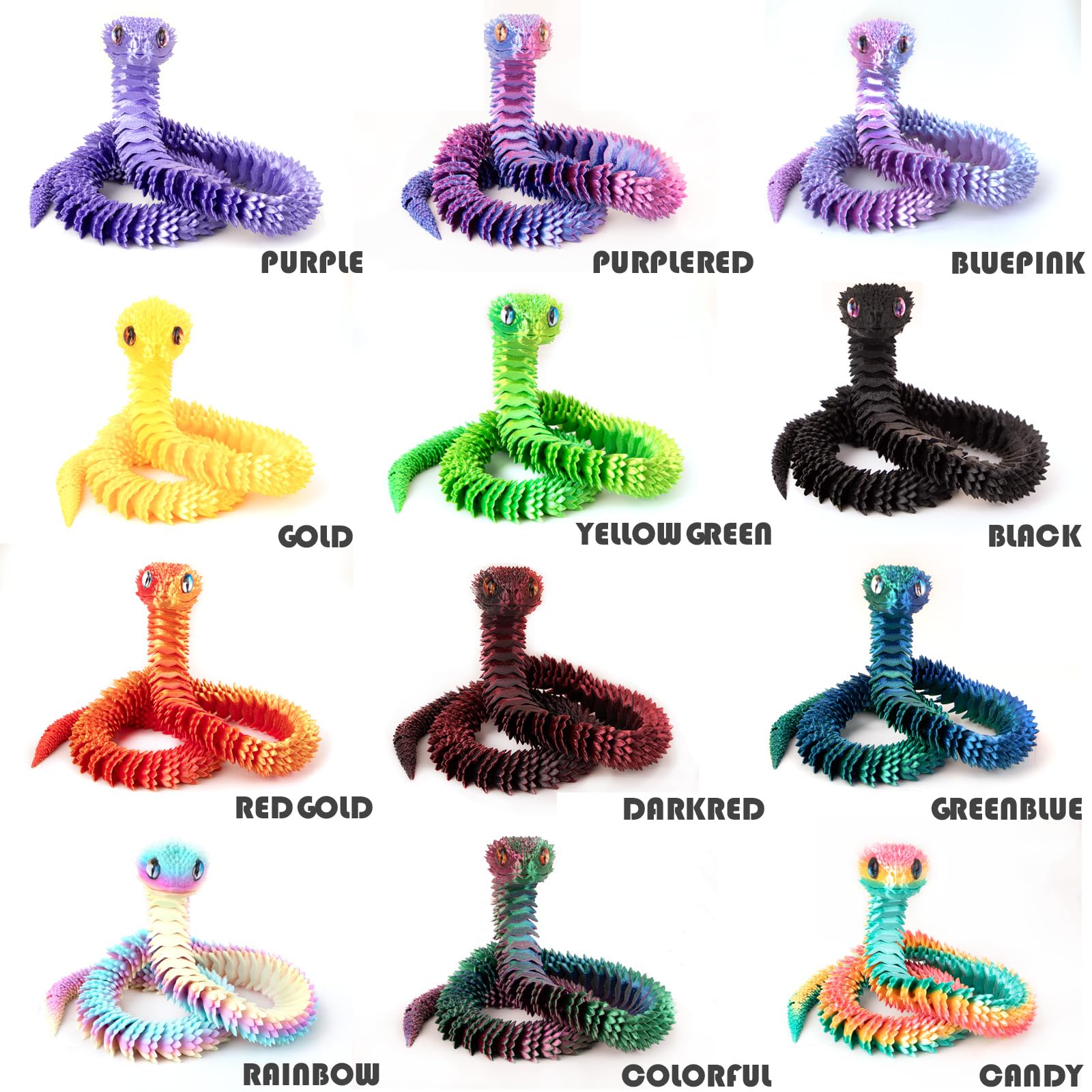 Memogizz snake gift set with flexible joints for customizable shapes.