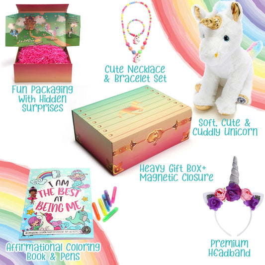 The Memory Building Company plush unicorn is a soft, comforting play companion.