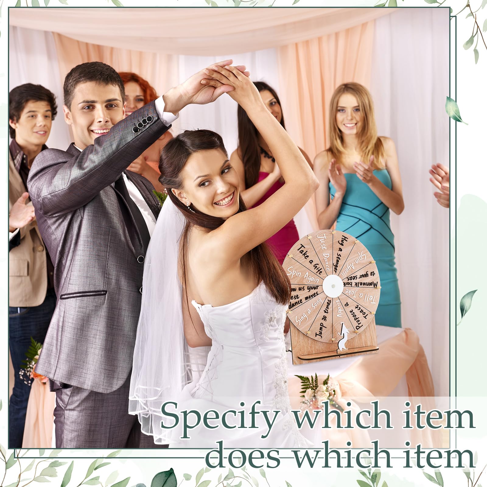 Memorywuu wooden prize wheel blends rustic look with durable acrylic surface.