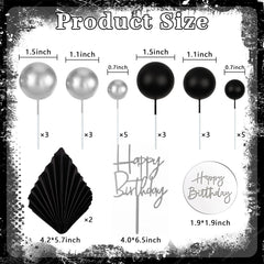 MEMOVAN black silver balls topper brings modern sparkle to celebrations