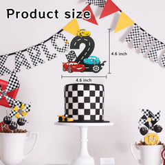 MEMOVAN checkered flag theme cake topper highlighting bold party vibes