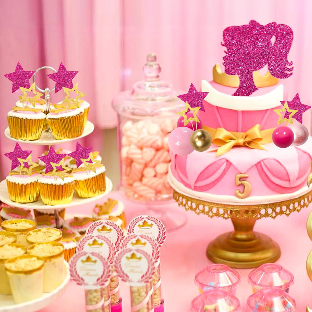 MEMOVAN gold balls cupcake toppers add elegant shine
