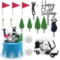 MEMOVAN golf cart figure enhances cake with a playful golf themed centerpiece