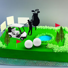 MEMOVAN green tree toppers create a vibrant fairway inspired cake decor
