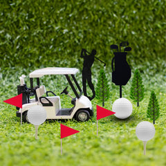 MEMOVAN happy birthday topper personalizes the cake with a golf vibe