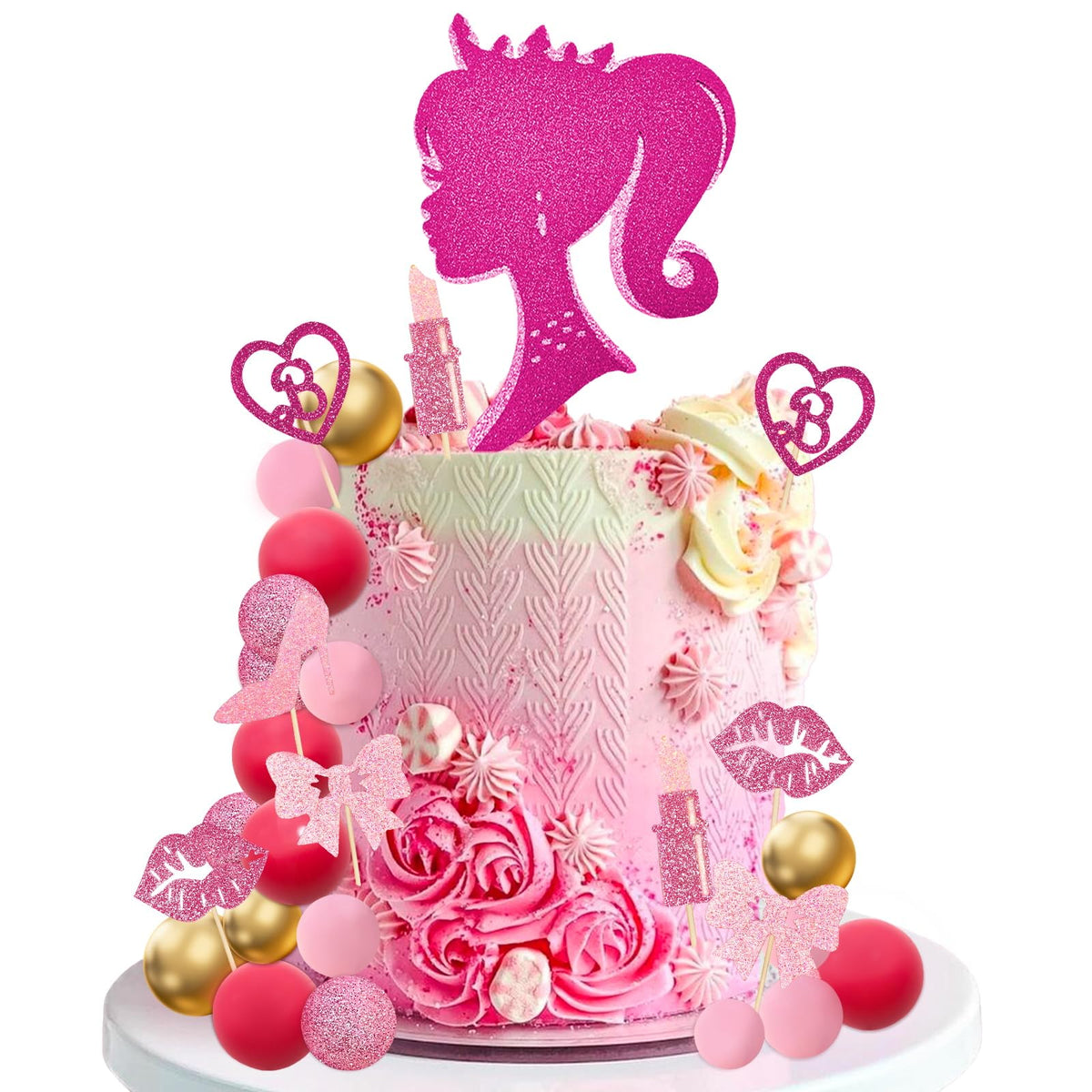 MEMOVAN hot pink girl cake topper adding whimsy to celebrations