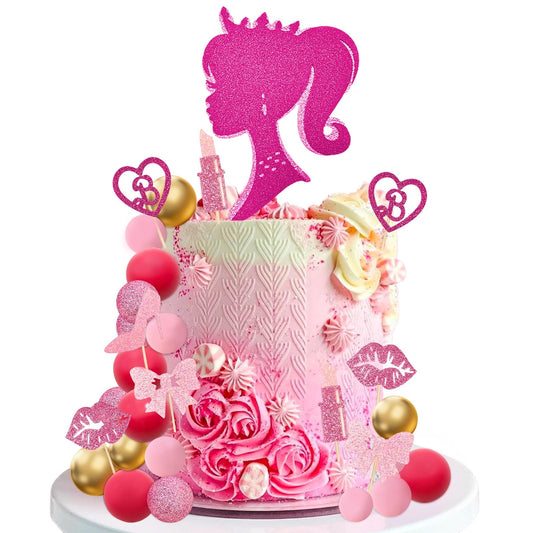 MEMOVAN hot pink girl cake topper adding whimsy to celebrations