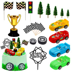 MEMOVAN racing car topper enhances birthday cake with bold car theme