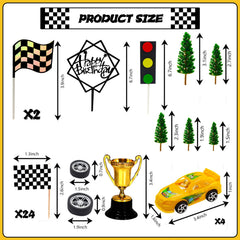 MEMOVAN racing car wheels add authentic detail for cake styling
