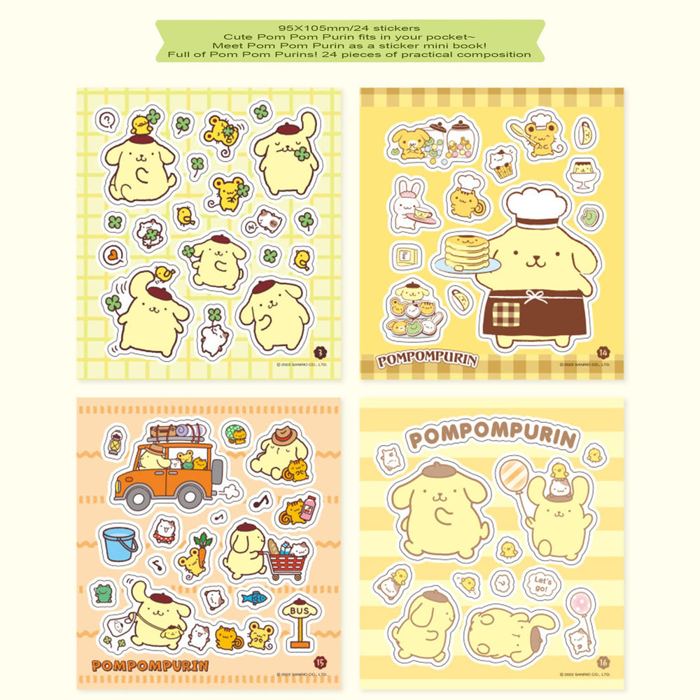 MENBLY Pompompurin sticker amusement park theme ideal for scrapbooking scenes.