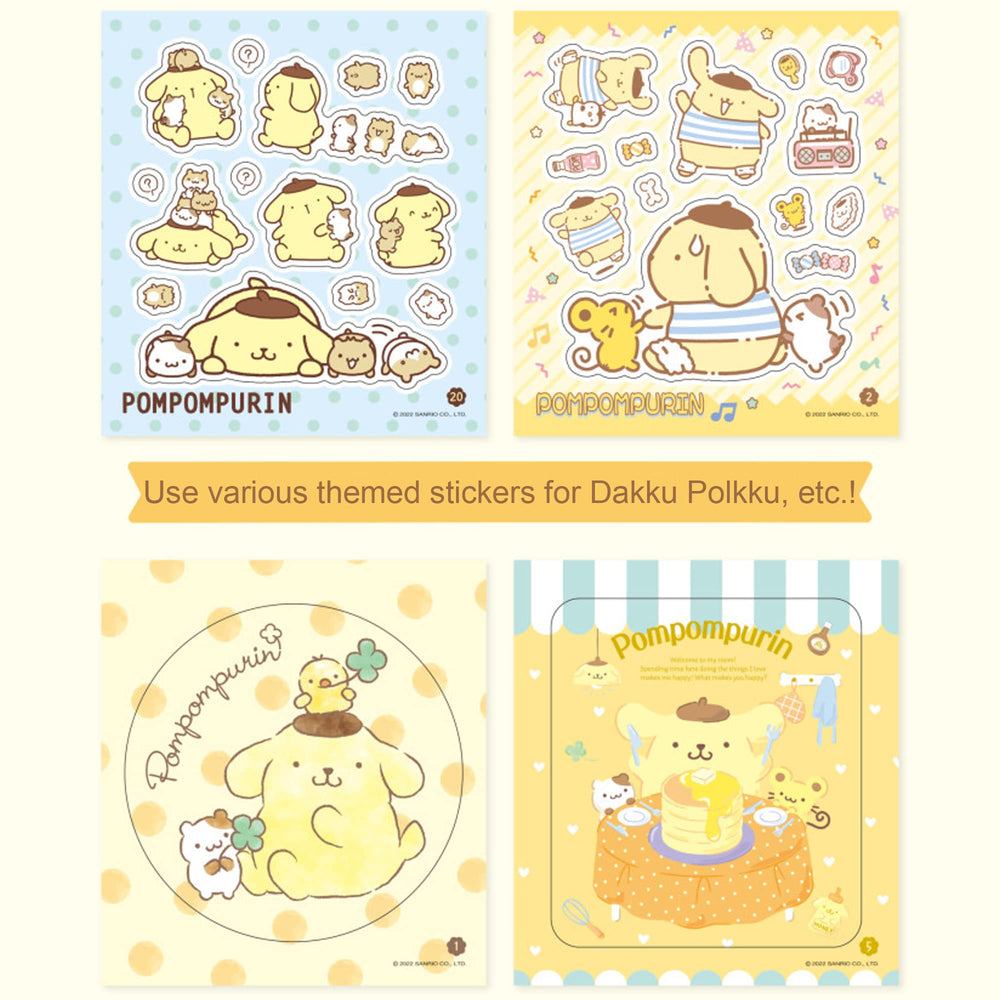 MENBLY Pompompurin sticker cafe theme complements planners and creative layouts.