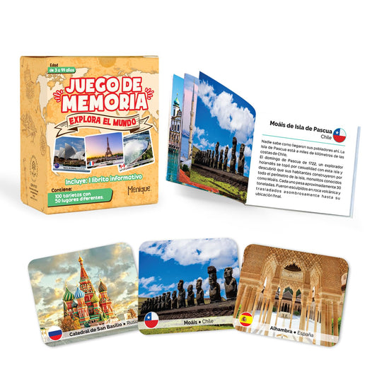 Menique Explore The World Memory Cards – Eiffel Tower: boosts landmark recognition and global awareness.