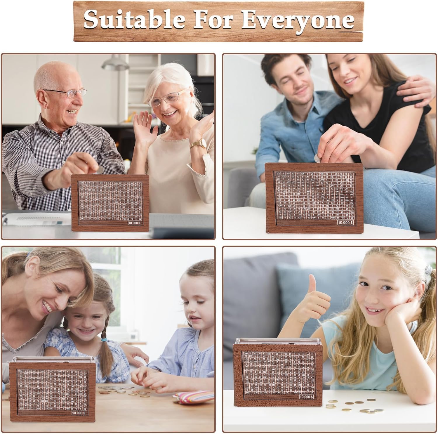Menlanxan stylish wooden money box shown as a thoughtful gift option.