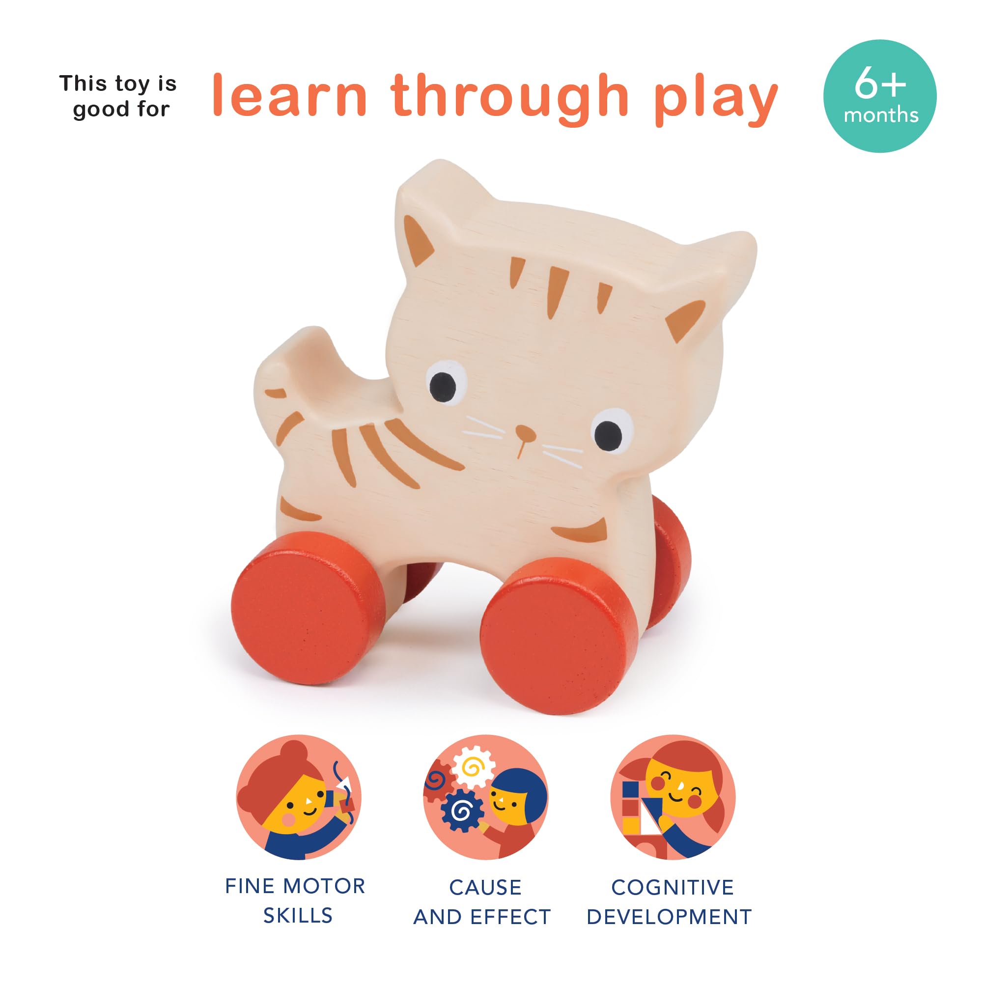 Mentari Kitten on Wheels in-use image highlights easy push and roll.