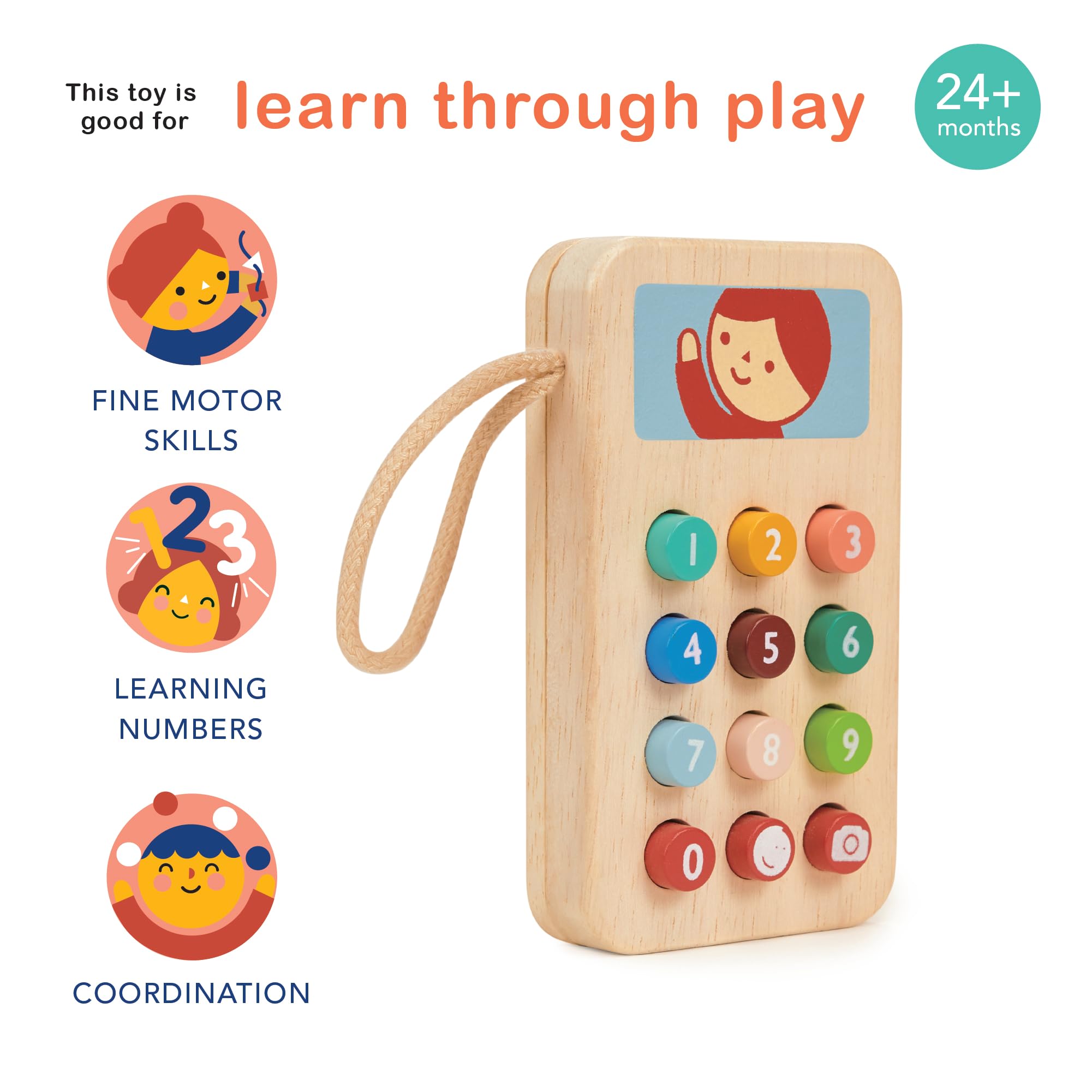 Mentari solid wood phone offers durable natural playtime