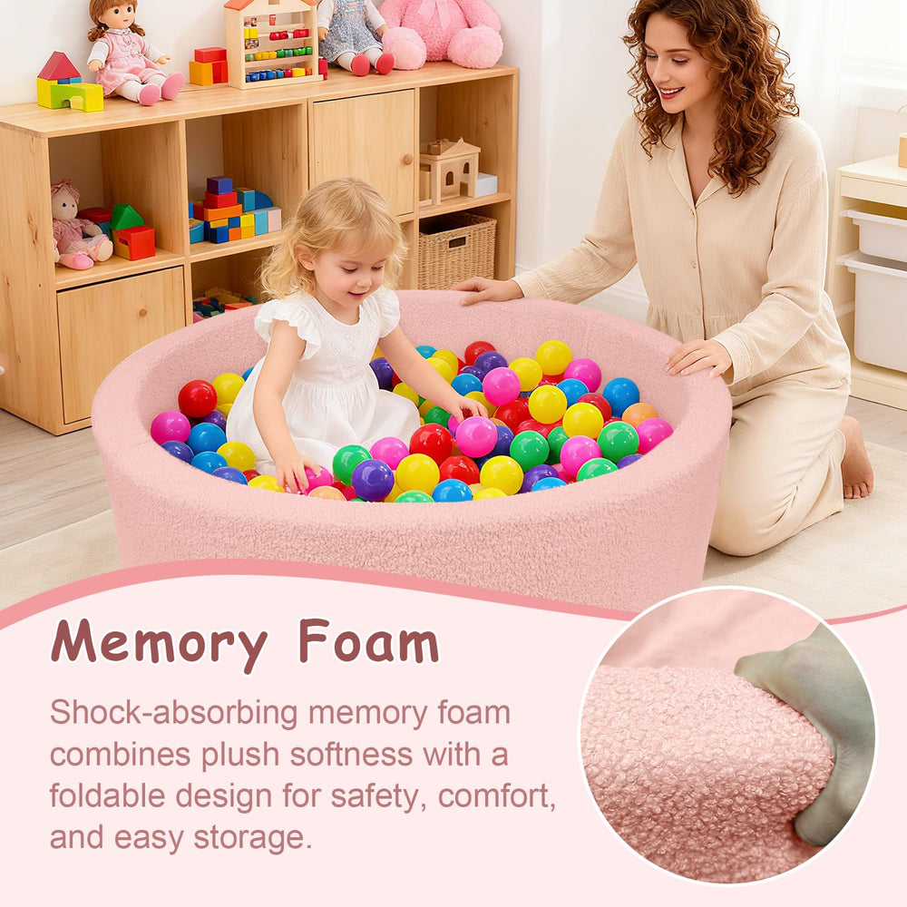 MEOGETY ball pit set in a living room creates a cozy photo prop.