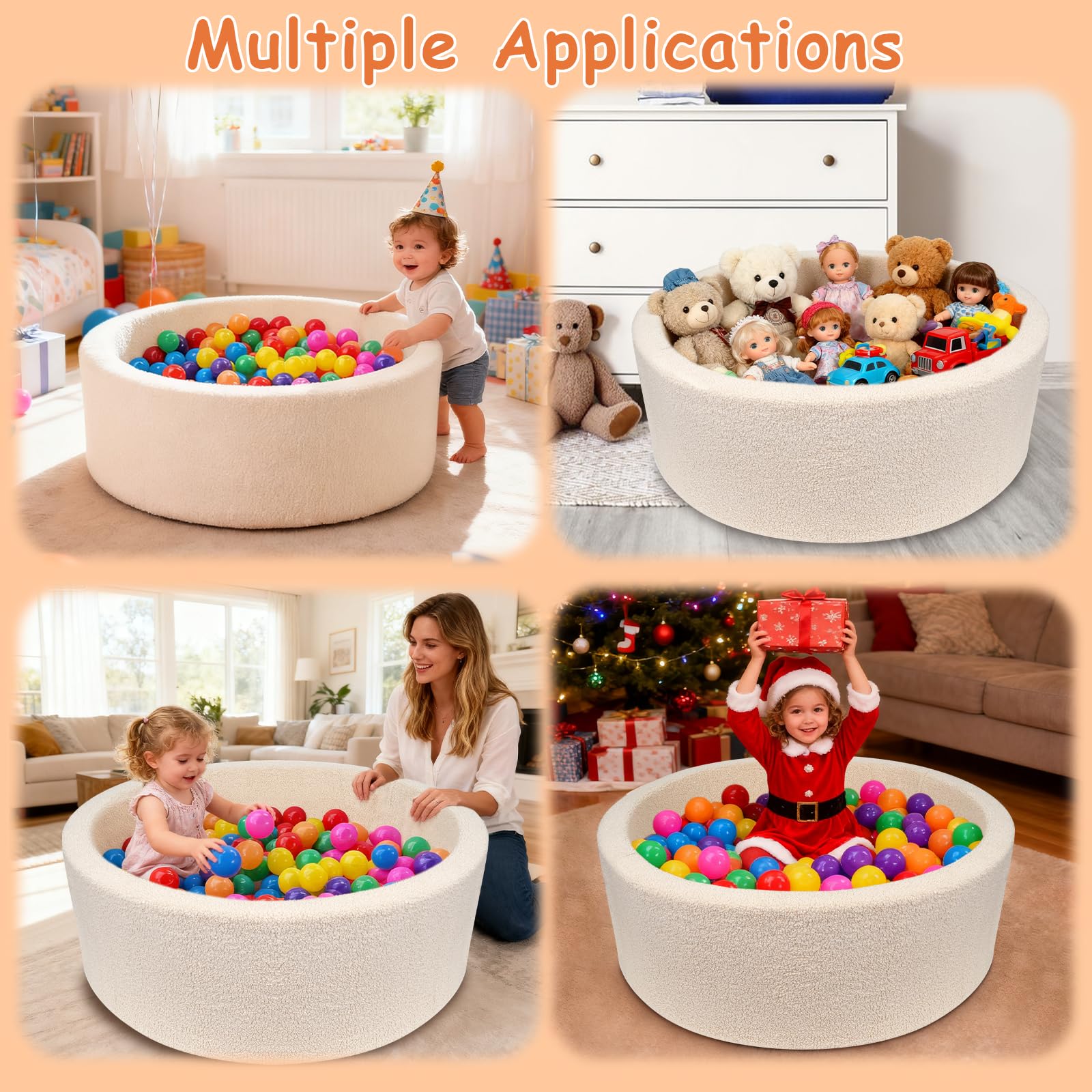 MEOGETY ball pit provides a secure play space for toddlers and pets.