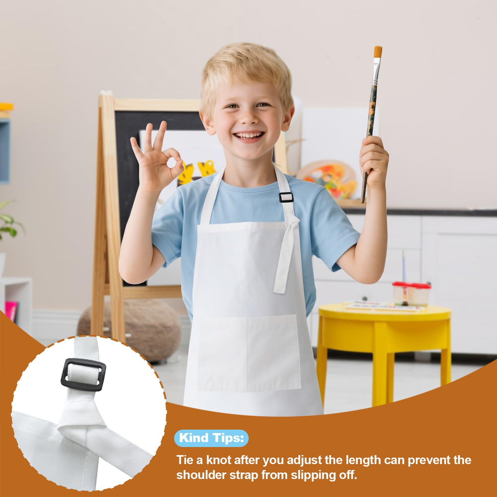 MEOGETY durable machine-washable aprons offer simple cleanup after messy play.