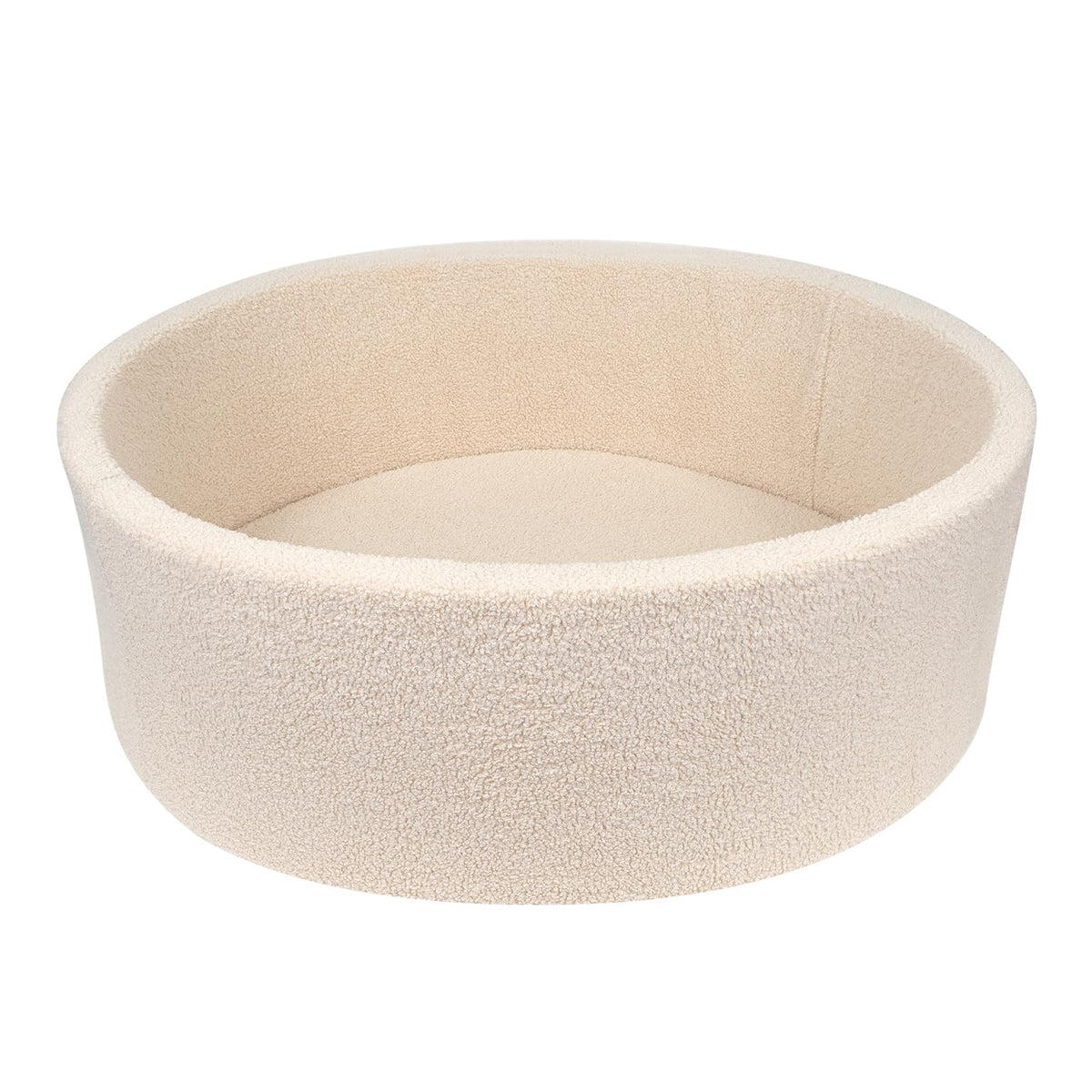 MEOGETY Kids Ball Pit cover closeup reveals teddy fleece softness for gentle baby play.