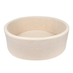 MEOGETY Kids Ball Pit cover closeup reveals teddy fleece softness for gentle baby play.