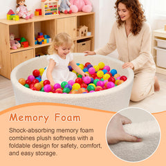 MEOGETY Ball Pit in living room creates a cozy family play corner.