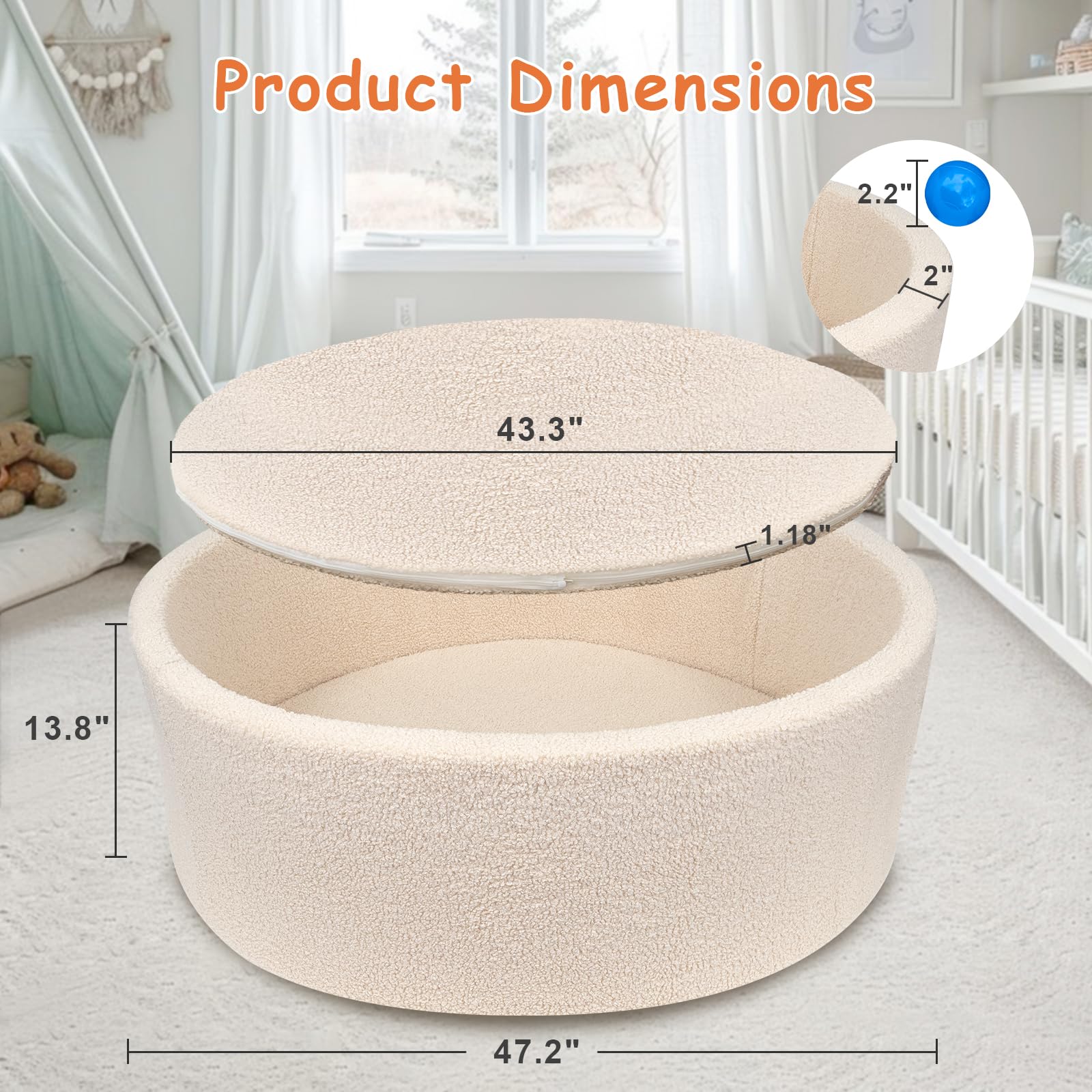 MEOGETY Ball Pit doubles as toy storage in a playful corner.