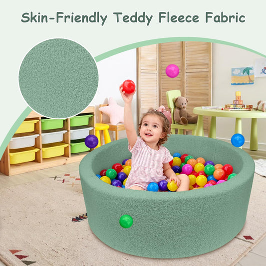 MEOGETY ball pit interior demonstrates safe play area for toddlers.
