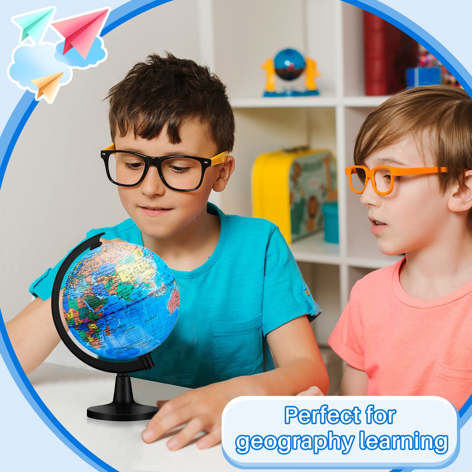 Anti-slip base keeps globes steady during group work and classroom demos.