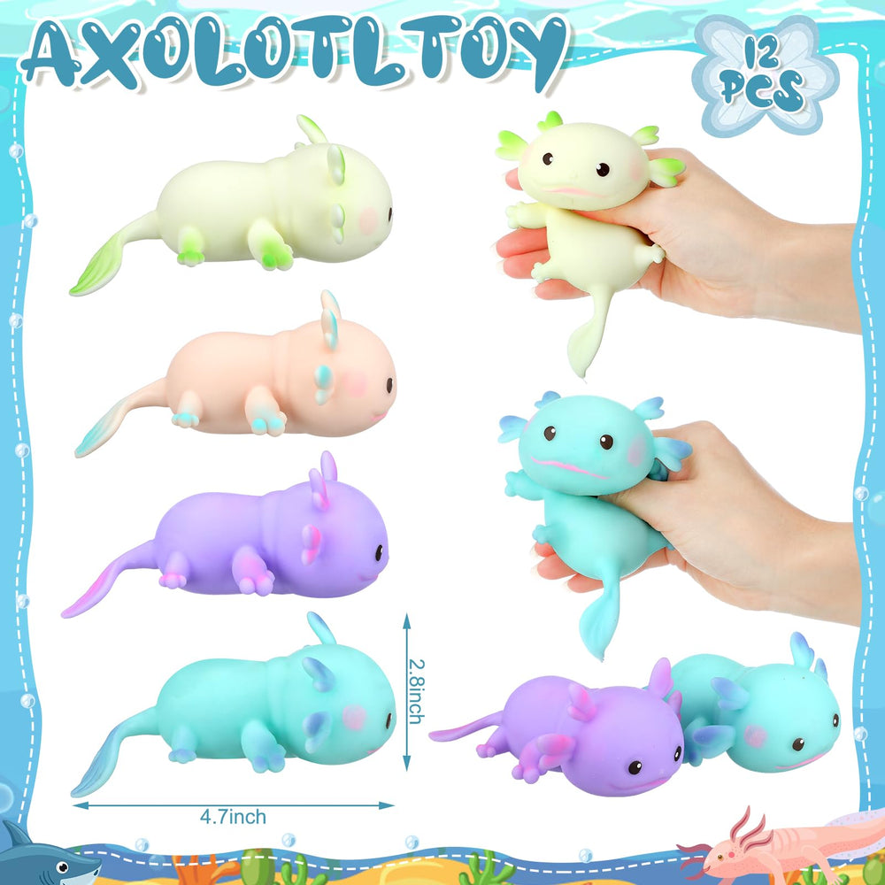 Meooeck axolotl stress ball close-up shows soft, squishy texture.