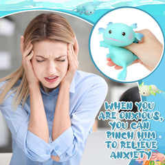 Meooeck axolotl stress ball handheld size, easy to squeeze for all ages.