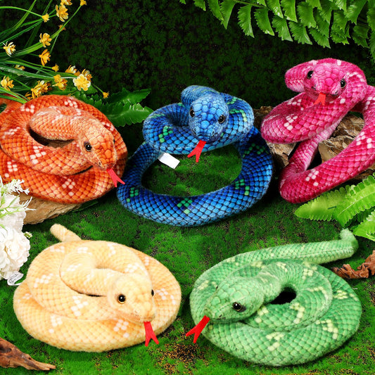 Meooeck 80 cm giant snake plush for room decor and play