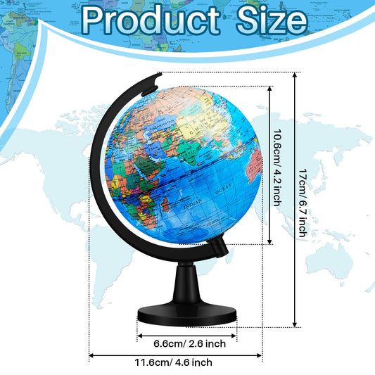 Globe with smooth 360-degree rotation for exploring continents during hands-on lessons.