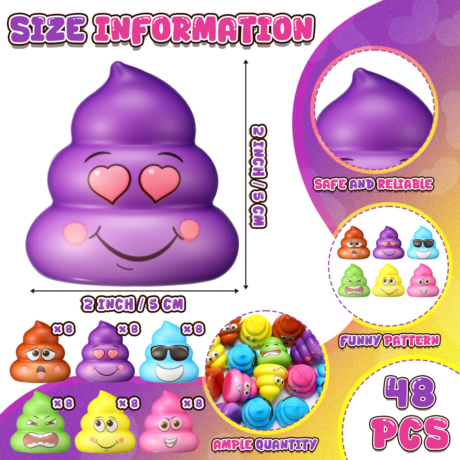 Meooeck poop stress ball 2 inch in hand for quick fidget sessions