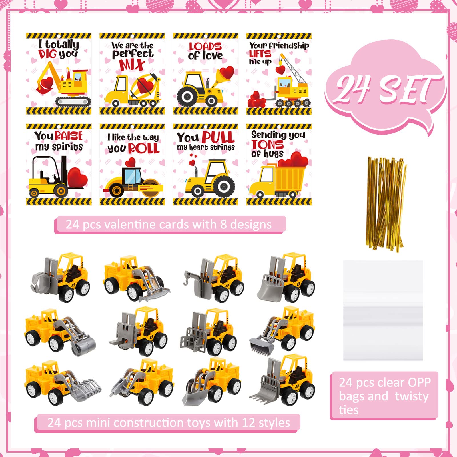 Meooeck clear gift bags to neatly wrap 24 toys and cards