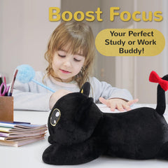 Meowtastic black cat weighted plush gift packaging idea for gifting.