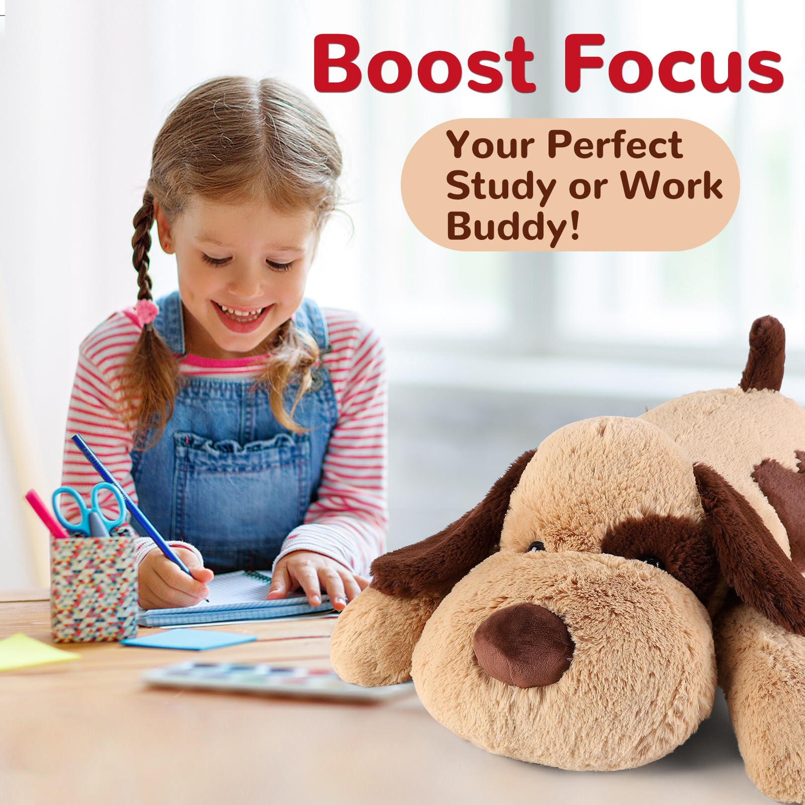 Meowtastic brown dog large plush makes a thoughtful gift for loved ones.