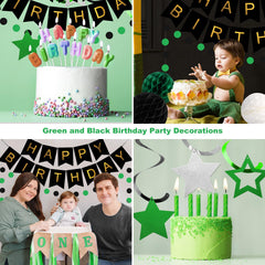 Meowtastic circle-dots-decorations provide whimsical accents across the party space.