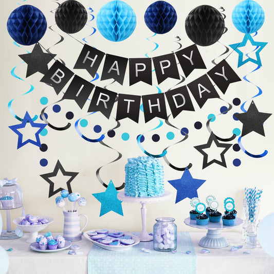 Meowtastic blue honeycomb ball adds dimensional color to party decor