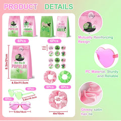 MEPIG satin scrunchies in bright colors enhance versatile party looks.