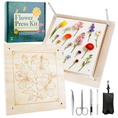 MeRGBWLife Flower Press shows an 11x11 frame for pressing large blooms.