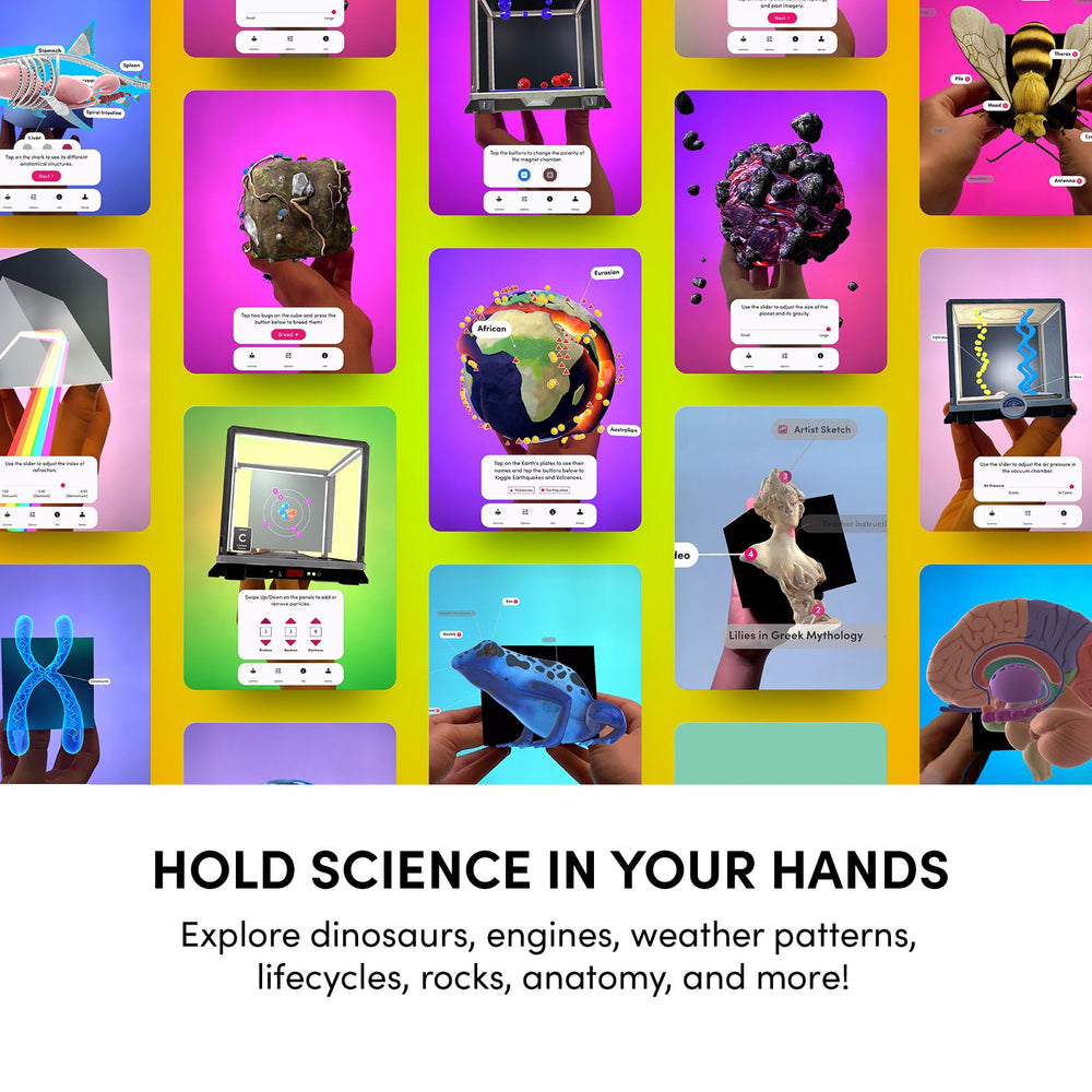 Merge Cube connects earth science data to your view for real-world context.