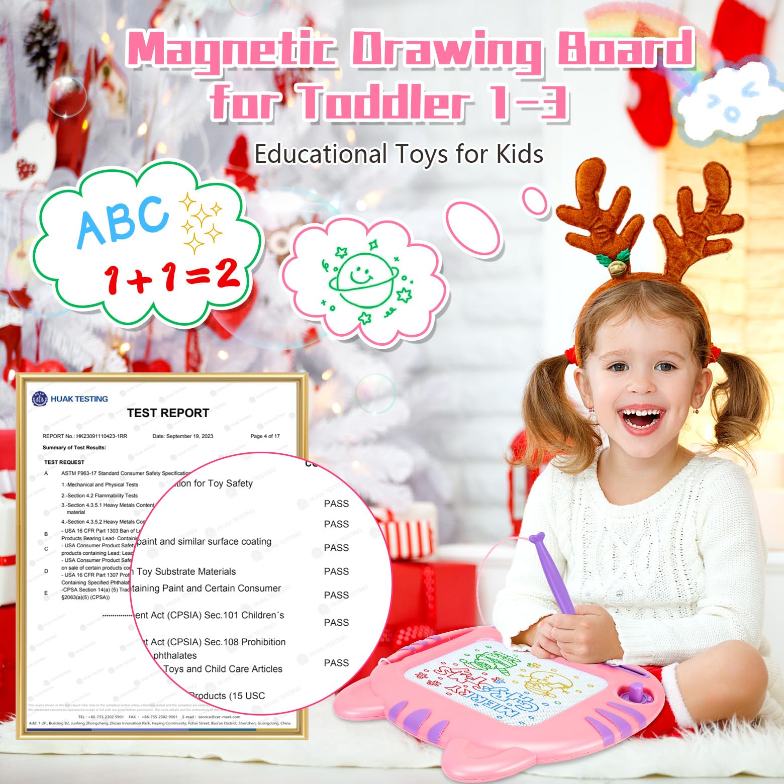 MERGUEZ doodle board with adjustable legs supports comfortable drawing positions.