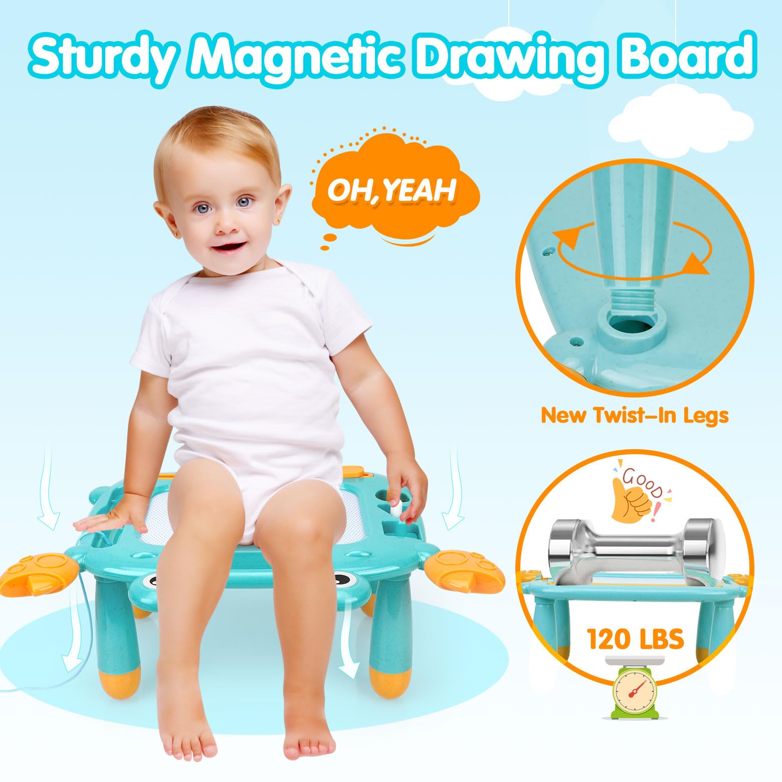 MERGUEZ easy-clean surface for mess-free creativity