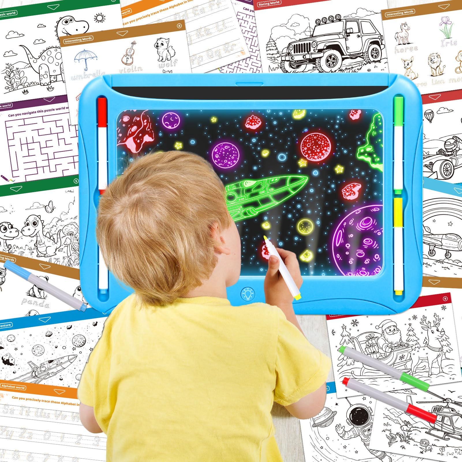 MERGUEZ LED drawing board black surface supports free drawing