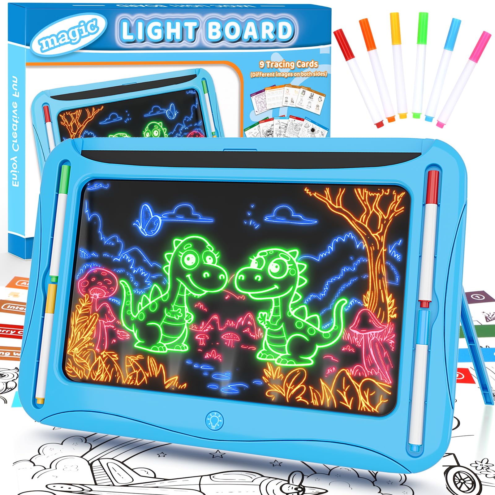 MERGUEZ LED drawing board with neon art mode sparks kids' creativity