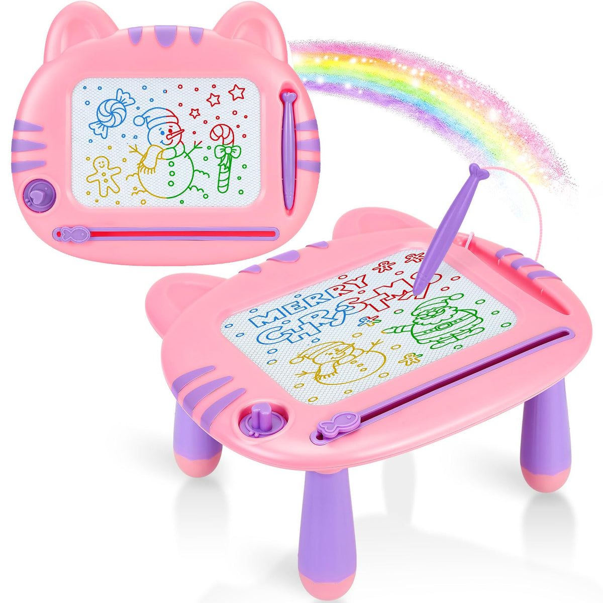 MERGUEZ magnetic drawing board helps toddlers explore color and creativity mess-free.