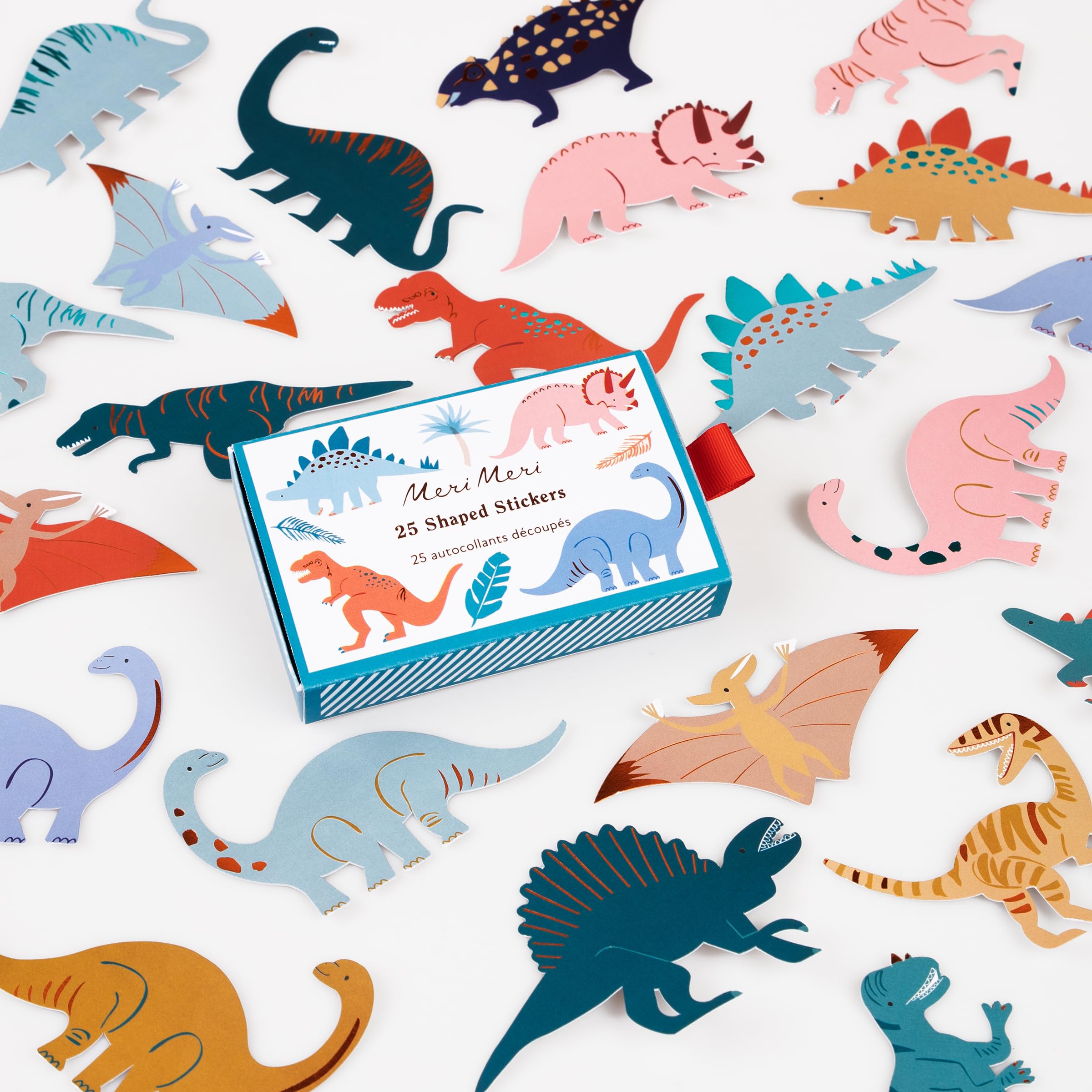 Meri Meri dinosaur stickers pack with 24 illustrated dinosaurs for party favors and crafts