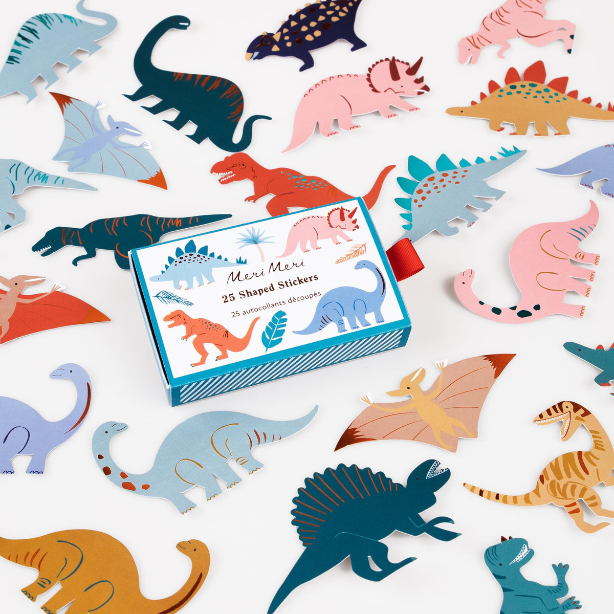 Meri Meri dinosaur stickers pack with 24 illustrated dinosaurs for party favors and crafts