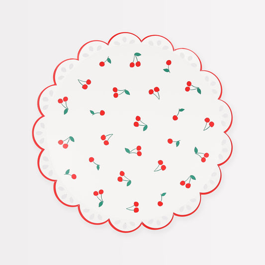 Meri Meri Garden Picnic plates featuring a cherry pattern for festive garden parties