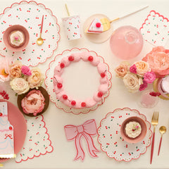 Meri Meri garden plates show a bold scalloped border for stylish party tables